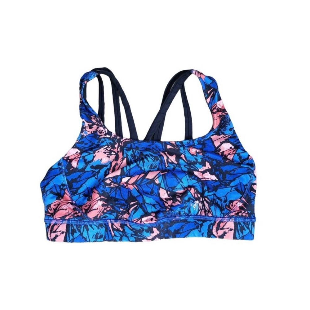 Lululemon Sports Bra 8 Womens Blue Printed Pullover Mesh Back Athleisure